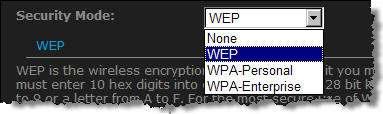 55 6.2.4.1. Wireless Security Mode To protect your privacy this mode supports several types of wireless security: WEP WPA, WPA2, and WPA-Mixed.