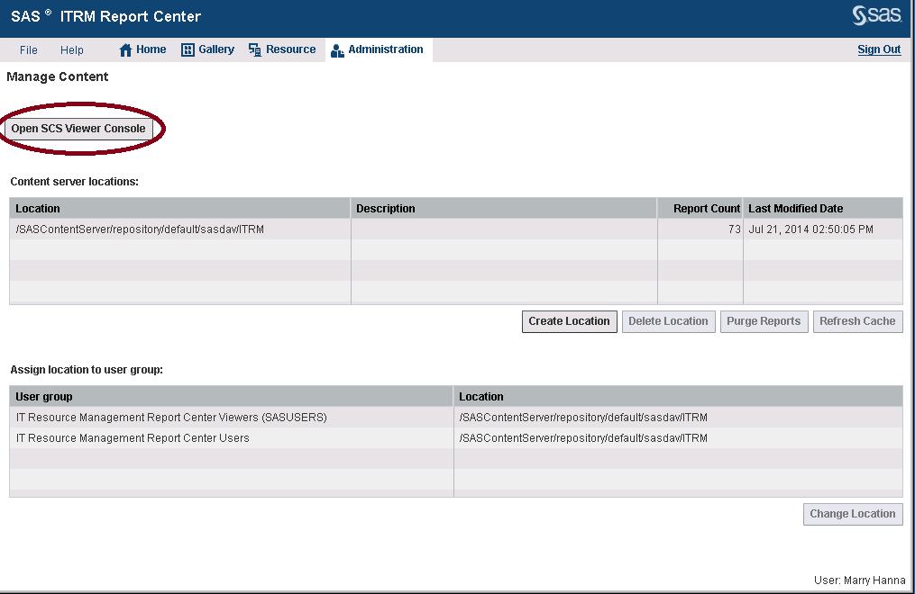 Why Are Reports Missing from ITRM Report Center? 173 Figure A3.9 SCS Administration Console Contents 2. Traverse the folder structure until you reach the folder that contains the actual report. 3.