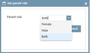 Parent description: After selecting females and males candidates for crosses, click on the Parents description button on the top right side of the screen.