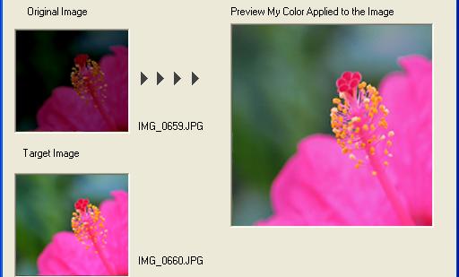 Click [Read] beside the target image, select the postadjustment image (target image) that you have modified with an image editing program, and click [Create].