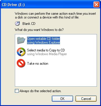 -Windows XP is pre-installed -A CD-R/RW drive is built-in You can add additional images to a CD-R/RW disk that has been written to previously. 1. Place a CD-R/RW disk in the drive. 2.
