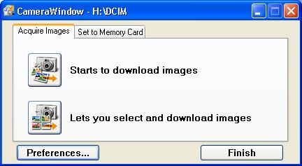 If you are using a memory card reader, check to ensure that the card is correctly inserted in the reader. Proceed to Step 2 if ZoomBrowser EX s Main Window displays.