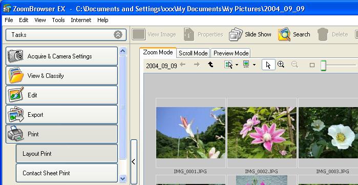 Please see the PhotoRecord Help menu for more details on using this program. 1. Click [Print] in the Main Window, followed by [Layout Print]. 2. Click [1.