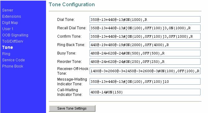 2.3.6 Tone Set AG-110 ring tone