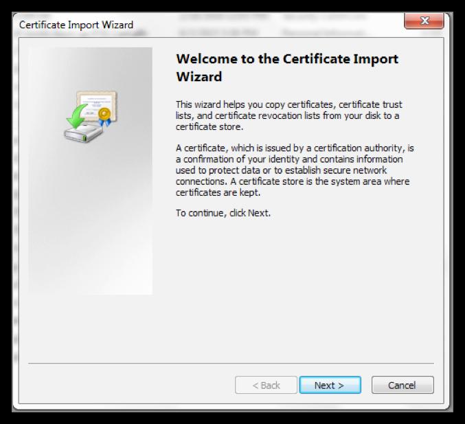 How to Import a Certificate When Using Microsoft Windows OS This document explains the process of importing your digital certificate for use in Microsoft Internet Explorer (IE) and/or Mozilla Firefox.