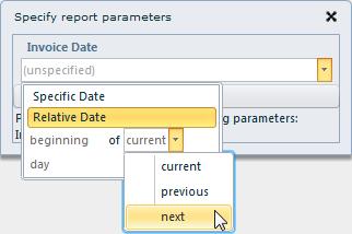 Images of Specific Date and Relative Date options When you schedule the