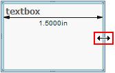 Click and drag the edge grab handle at the center of the top or bottom edge of the textbox to change only the height of the textbox.