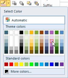 ActiveReports 9 Server End User Guide 91 4. To modify the color of the border, click the Select Color button. The Select Color menu appears and you can select a color.