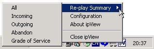 Using ipview SoftBoard 27 Re-play Summary Select Re-play Summary to display the Re-play Summary submenu shown in Figure 24: Re-play Summary Submenu.