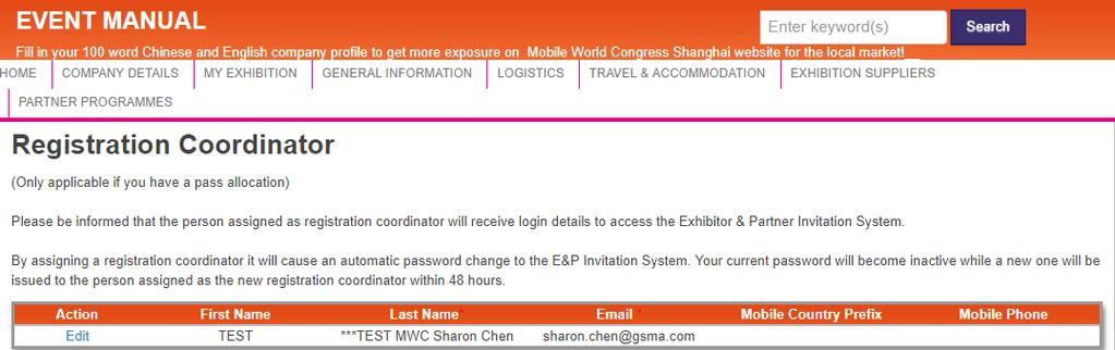 Exhibitor and Partner Invitation System (E&P) The Exhibitor and Partner Invitation System will be launched on 10 th April 2018 Check if you have the correct details