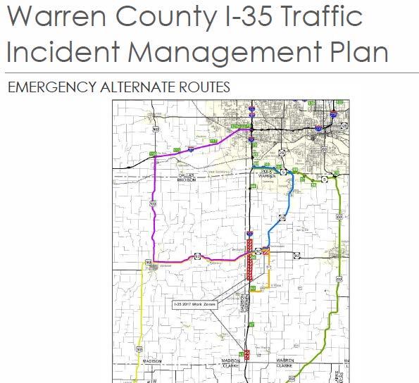 Traffic Incident Management (TIM) Plan Traffic Incident Management (TIM) Plan developed for I-35 in Warren County in years prior to this project.
