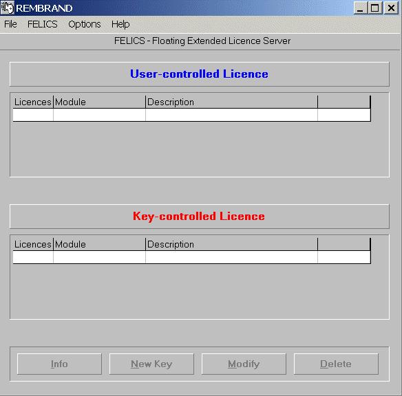 Setting up Licensing Click New Key.