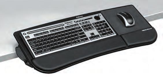 workspace Solutions 8060201 Tilt n Slide Keyboard Managers Attaches to desktop edge without tools, which allows platform to tilt or slide with ease Extended knee clearance