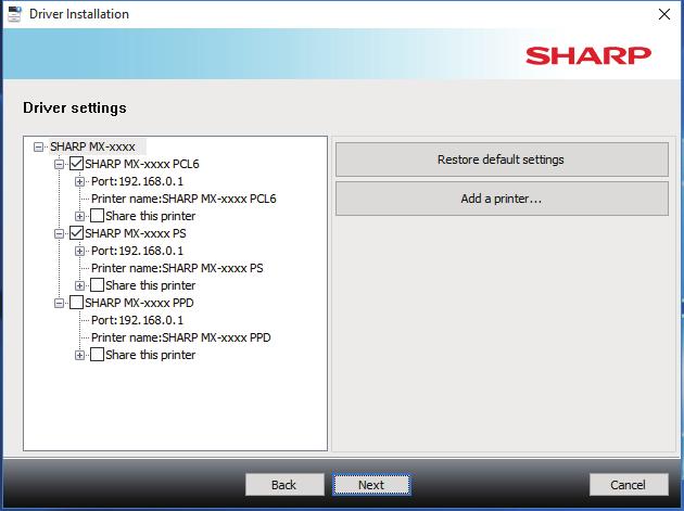 Table of contents Windows / Select the software to be installed Installing the printer driver / PC-Fax driver (common procedure) Custom installation 4 When the printer driver selection window