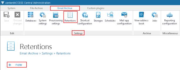 6. Adjust Retentions. Navigate to Email Archive Settings Retentions and configure the duration of storing of the archived item to 10 years.