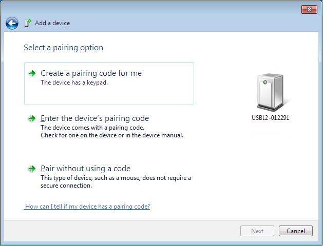 - Step 5: Pair the Device The Select a pairing option screen is displayed. Figure 3.