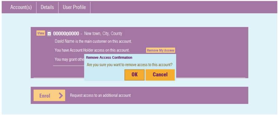 Remove User access to an account You can remove User access from your accounts easily in the same place. Click on the Account(s) tab to view a list of your accounts.