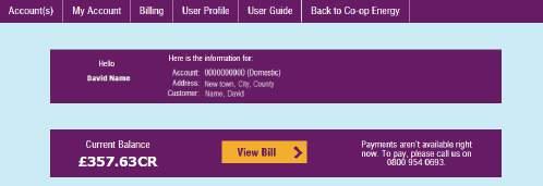 Providing a meter read Under the Billing section, click on