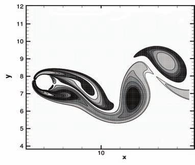 An Eulerian Immersed Boundary for Flow Simulations over Stationary and Moving Rigid Bodies The drag coefficient obtained, for an oscillation amplitude of A = 0.40, frequency of F = 1.