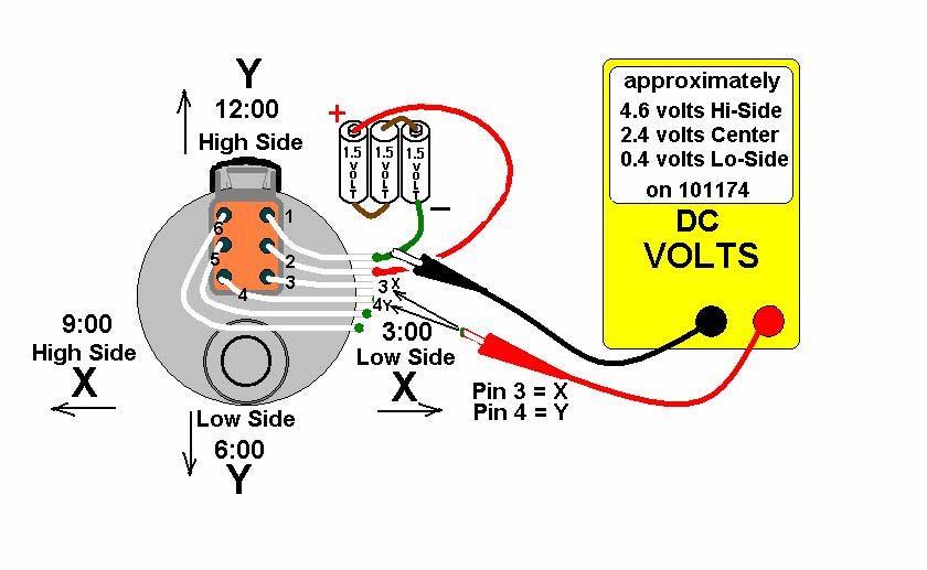 When a 5.0 volt potential is applied across inputs Pin 1 and Pin 2: This illustration points out the expected approximate results.