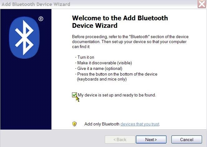 4. Select AS8520 among the Bluetooth devices found;