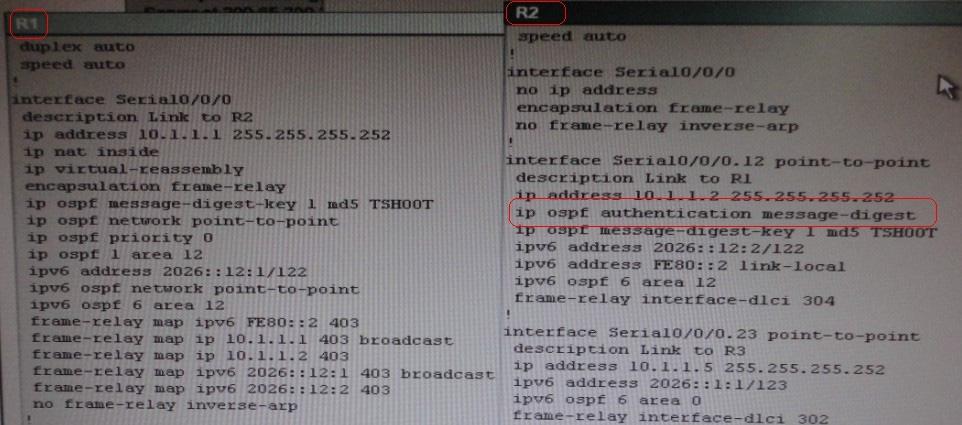 Solution Steps need to follow as below:ipconfig ----- Client will be receiving IP address 10.2.1.3 sh ip ospf nei ----- Only one neighborship is forming with R2 & i.e. with R3 Since R2 is connected to R1 & R3 with routing protocol ospf than there should be 2 neighbors seen but only one is seen Sh run -------------------------- Interface Serial0/0/0/0.