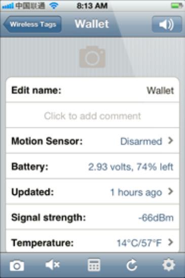3 You can edit tag names, comments and assign pictures to each Wireless Sensor Tag.