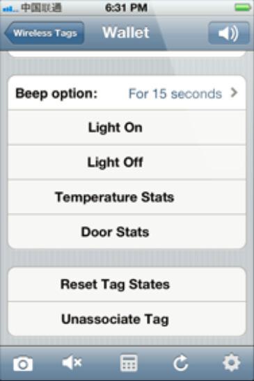time looking for these items again. In the tag list screen, tap on the tag you want to beep.