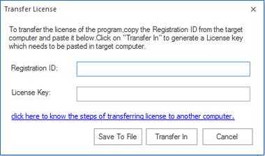 Transfer License Stellar Phoenix Outlook Password Recovery allows you to transfer the license of the registered software to another computer on which you want to run the software with full