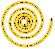 To tighten the spiral, hold down the Command key (PC: Control key) and drag in toward the center of the spiral.