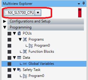 20. At the top of the Multiview Explorer, select the NX_SL5700 device. 21.