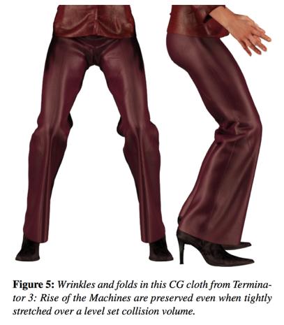 Bridson, Marino, Fedkiw(2003) Clothing with many folds and wrinkle Accurate Model for Bending : possibly nonzero rest angles for modeling wrinkles into the cloth Mixed explicit/implicit integration