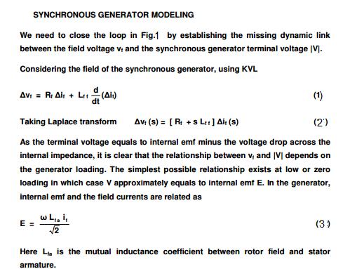 2.Explain the modeling of synchronous generator: J.