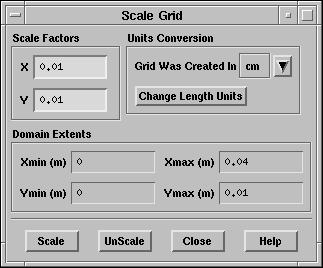 (a) In the Units Conversion drop-down list, select cm to complete the phrase Grid Was Created In cm (centimeters). (b) Click on Scale to scale the grid.