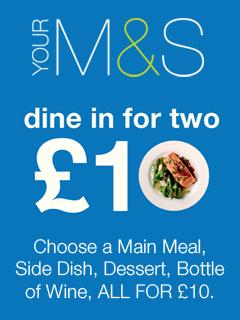 3 August. To stop text dine stop to 65006 SMS M&S Dine In for 10 with wine is available now!