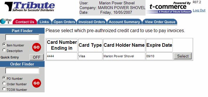 VIEWING ACCOUNT SUMMARY Pay an Invoice Using a Credit Card If your vendor accepts online credit card payments, you will see a Pay Invoices by Credit Card button on the Account Summary screen.