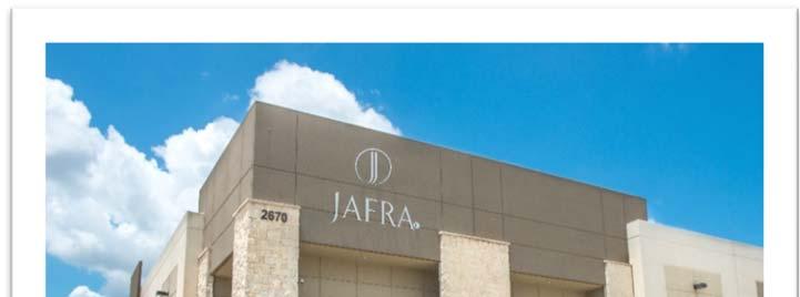 JAFRA COSMETICS INTERNATIONAL INC Jafra received their Certificate of Occupancy in April of 2010, occupying 64,000 square feet at 2670 Edmonds Lane.