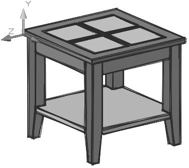 NEW to AutoCAD 2007 Figure 2-34 The Visual Style panel of the Dashboard 71. Invoke the 3DORBIT command to inspect the 3D model of the sofa table. It should look like Figure 2-35. 72. SAVE the drawing.