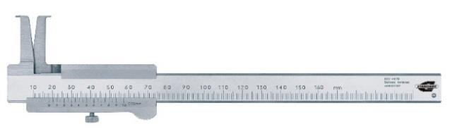 VERNIER CALIPERS, GROOVE Reading 0,05 mm Order number Measuring range Length of jaws List Price Action Price 00514070 10 160 mm 25 mm 69 52 00514071 20 160 mm 40 mm 75 57 00514072 26 200 mm 60 mm 82