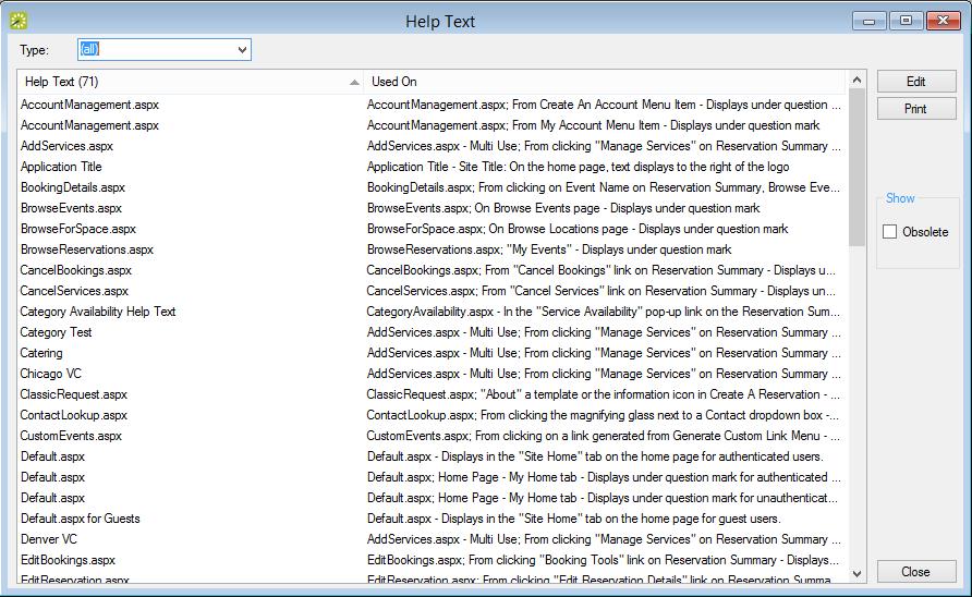 CHAPTER 17: Configure Help Text Help Text Window TIP: You can view all help text including the text not in use: select