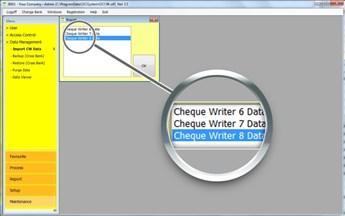 User Guide. 58 Topic : How do I import my previous ChequeWriter data? 1.