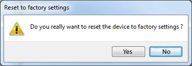 Click button Yes to confirm the reset. 6.