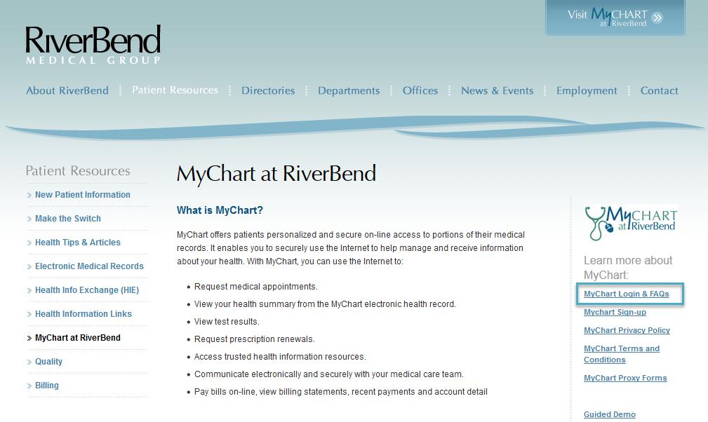 ACCESSING MYCHART To access your MyChart account, open your web browser of choice and navigate to www.