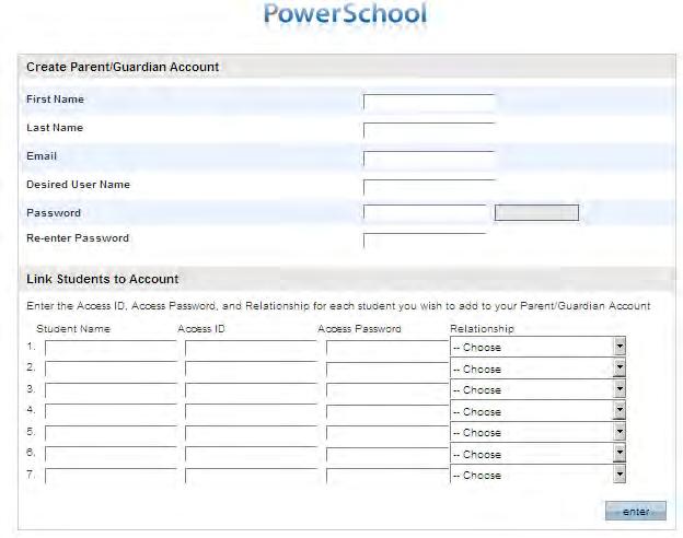 CREATING ACCOUNT Fill in all the details provided from your student