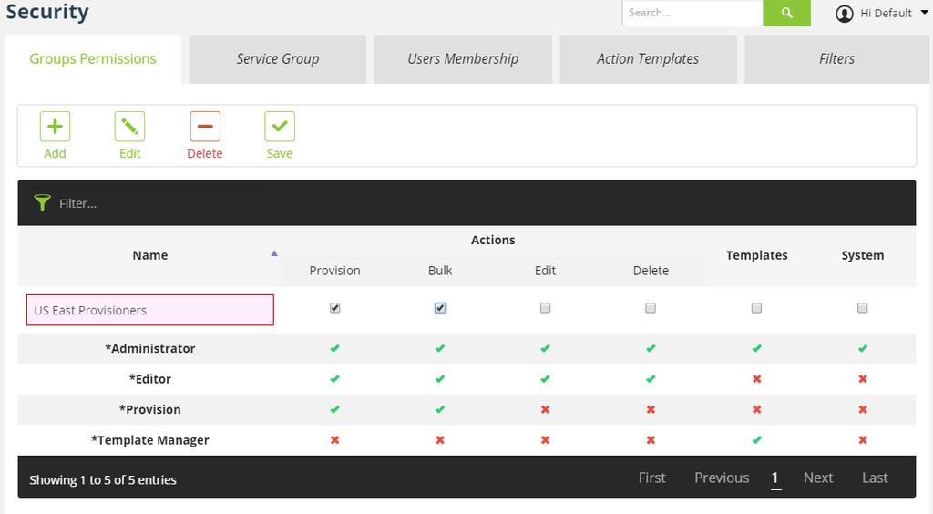 7.8 Adding Groups and Permissions in akkadian Provisioning Manager Express 4.