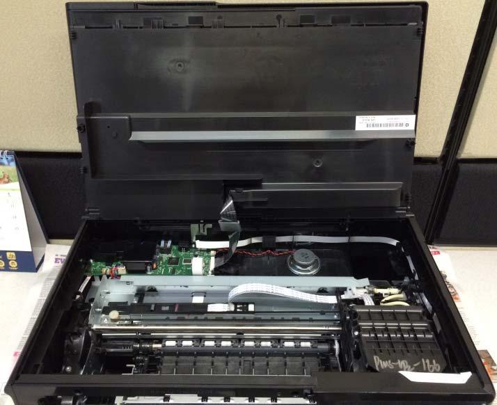 Figure 4 & 5 To remove scanner assembly (part II): open up the scanner assembly from printing