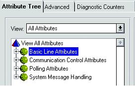 In the Attribute tree, double-click the text Basic Line Attributes. See Fig. 3.5.1.- 3. Fig. 3.5.1.-3 Line 5 (LON) attribute groups Attribute_groups 3.