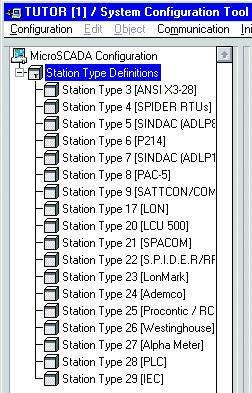 1MRS756638 MicroSCADA Pro SYS 600 9.3 Station_type_definitions Fig. 3.7.-1 Station type definitions in an online configuration Saving: The online configuration can be saved using the menu bar command Configuration > Save Active.