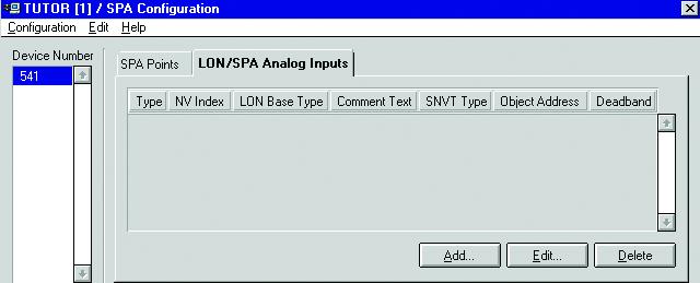 SYS 600 9.3 MicroSCADA Pro 1MRS756638 Editing SPA points Editing a SPA point of a SPA device is performed by clicking Edit... or doubleclicking a point in the SPA Points page.