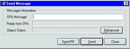 SYS 600 9.3 MicroSCADA Pro 1MRS756638 The Send Message dialog opens. Click Send RF, or write SPA message RF: and click Send. See Fig. 3.8.-11.